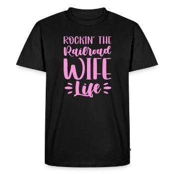 bercer la vie de femme de chemin de fer Design - T-shirt Premium bio Homme - noir - Devant - Nico (187cm)