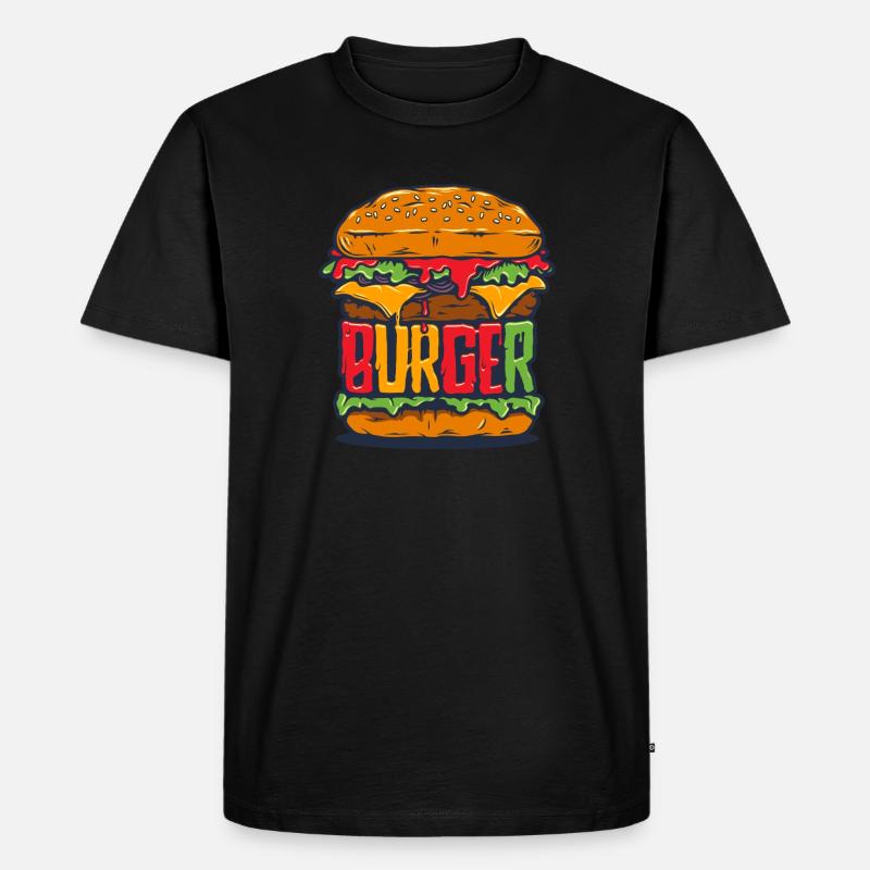 #FancyDesigns #burger DER Hamburger - Männer Premium Bio T-Shirt - Schwarz
