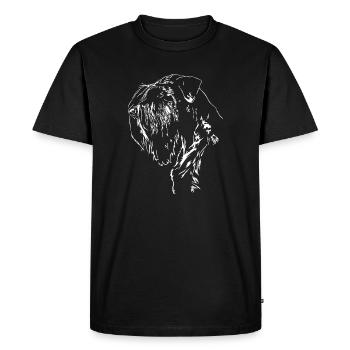 Portrait de chien RIESENSCHNAUZER Schnauzer Wilsigns - T-shirt Premium bio Homme - noir - Devant - Nico (187cm)