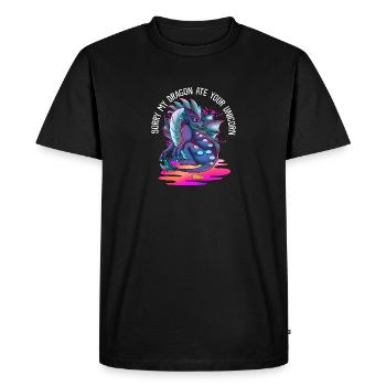 Funny dragon unicorn funny fantasy animals - Men's Premium Organic T-Shirt - black - Front - Nico (187cm)