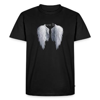 L.U.11: Aile d'ange - T-shirt Premium bio Homme - noir - Devant - Nico (187cm)