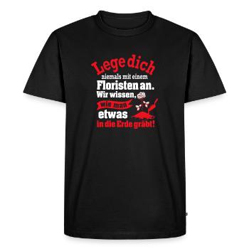 Mit Florist anlegen - Männer Premium Bio T-Shirt - Schwarz - Vorne - Nico (187cm)