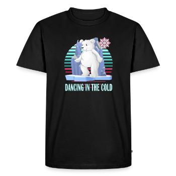 ice-bathing ice bear winterbader dancing cold ice snow - Men's Premium Organic T-Shirt - black - Front - Nico (187cm)