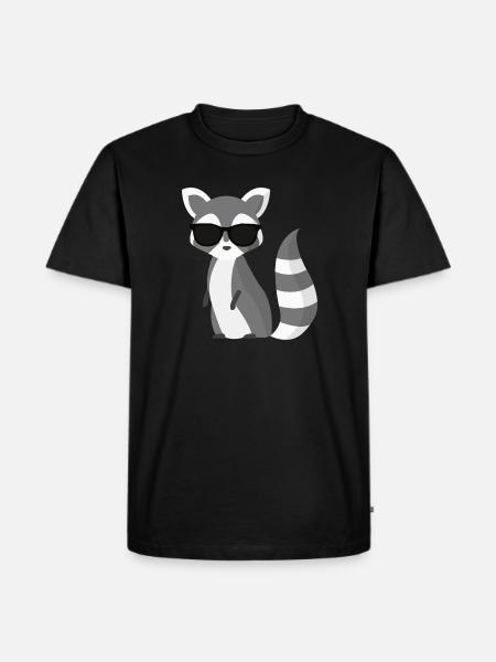 cool raccoon - Men's Premium Organic T-Shirt - black