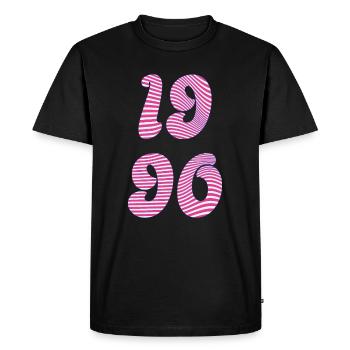 1990 - Design minimaliste pour l’anniversaire - T-shirt Premium bio Homme - noir - Devant - Nico (187cm)