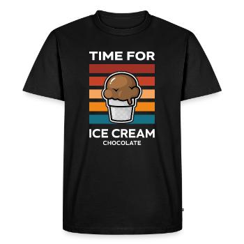 C’est l’heure de la crème glacée au chocolat - T-shirt Premium bio Homme - noir - Devant - Nico (187cm)