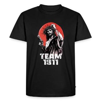 L’équipe de Jésus-Christ 1911 IPSC - T-shirt Premium bio Homme - noir - Devant - Nico (187cm)