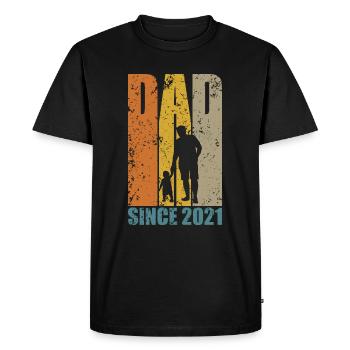 PAPA DEPUIS 2021 PAPA - T-shirt Premium bio Homme - noir - Devant - Nico (187cm)