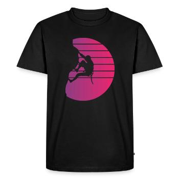 Climbing Retro Style Vintage - Men's Premium Organic T-Shirt - black - Front - Nico (187cm)