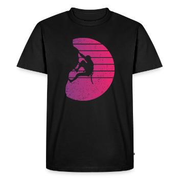 Climbing Retro Style Vintage - Men's Premium Organic T-Shirt - black - Front - Nico (187cm)