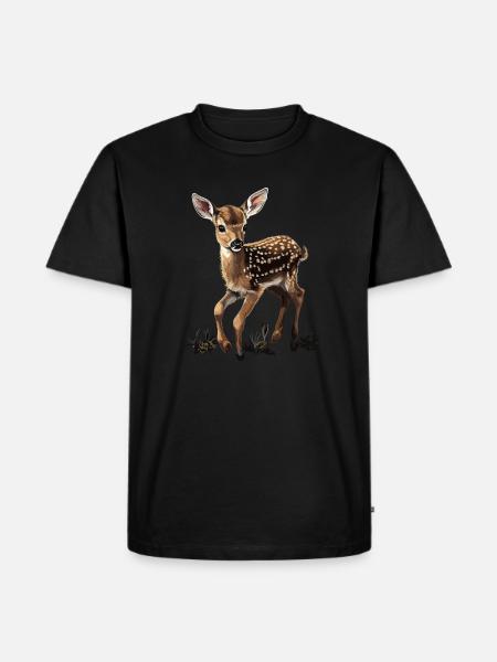 Fawn Forest Nature - Men's Premium Organic T-Shirt - black