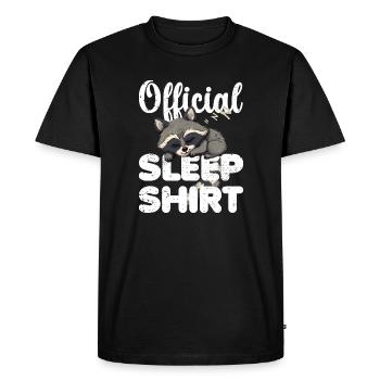 Raccoon Chemise de sommeil officielle Lazy Relax - T-shirt Premium bio Homme - noir - Devant - Nico (187cm)