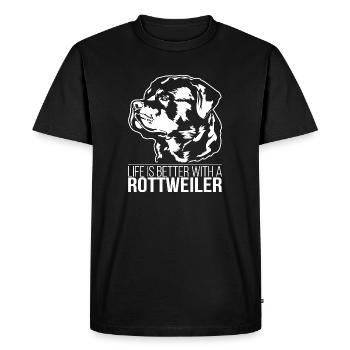 La vie de Rottweiler est meilleure Chiens Wilsigns - T-shirt Premium bio Homme - noir - Devant - Nico (187cm)