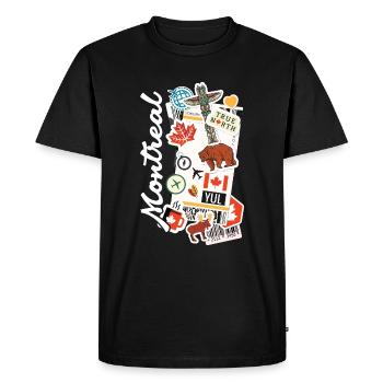 Montreal Canada True North - Men's Premium Organic T-Shirt - black - Front - Nico (187cm)