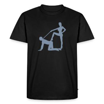 Domina & Sklave Hochzeit Ehe Junggeselle - Männer Premium Bio T-Shirt - Schwarz - Vorne - Nico (187cm)