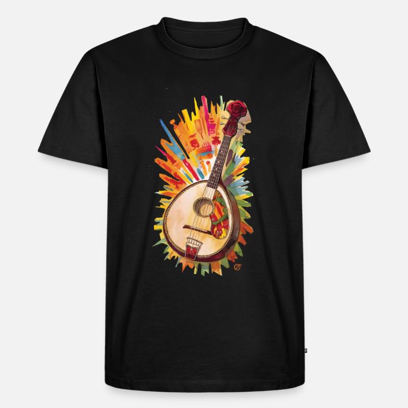 Bouzouki-Instrument-Geschenk - Männer Premium Bio T-Shirt - Schwarz