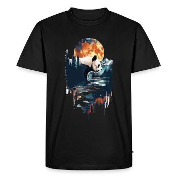 Panda - Men's Premium Organic T-Shirt - black - Front - Nico (187cm)