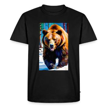 Bear | Brown Bear | Grizzly Bear | Animals - Men's Premium Organic T-Shirt - black - Front - Nico (187cm)