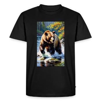 Bear | Brown Bear | Grizzly Bear | Animals - Men's Premium Organic T-Shirt - black - Front - Nico (187cm)