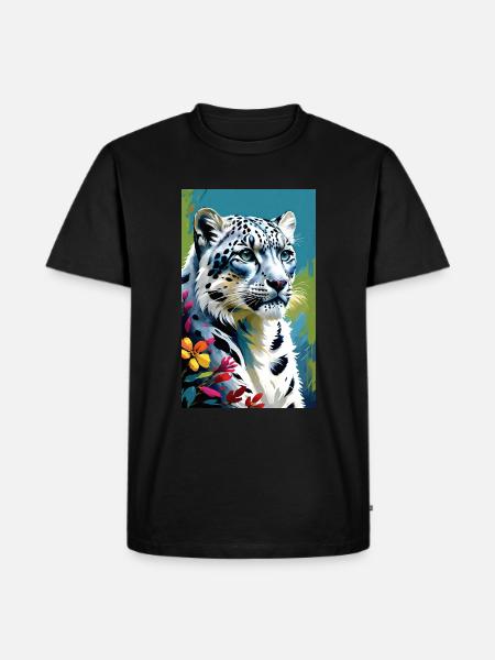 Schneeleopard | Leopard | Raubtier - Männer Premium Bio T-Shirt - Schwarz