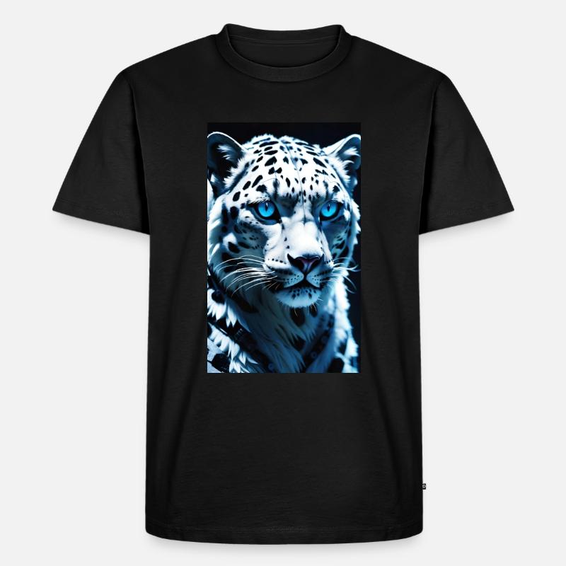 Schneeleopard | Leopard | Raubtier - Männer Premium Bio T-Shirt - Schwarz