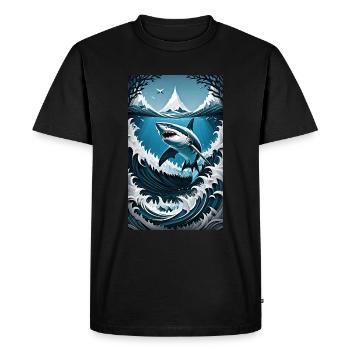 Shark | Great White Shark | Sea Creature | Fish - Men's Premium Organic T-Shirt - black - Front - Nico (187cm)