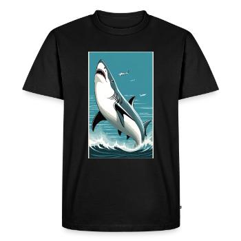 Shark | Great White Shark | Sea Creature | Fish - Men's Premium Organic T-Shirt - black - Front - Nico (187cm)