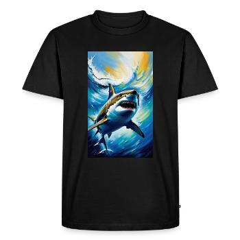 Shark | Great White Shark | Sea Creature | Fish - Men's Premium Organic T-Shirt - black - Front - Nico (187cm)