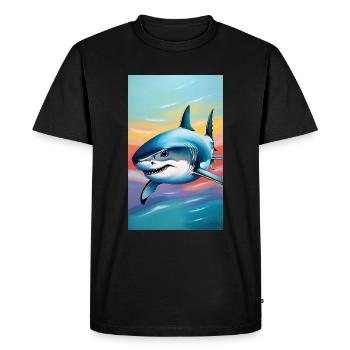 Shark | Great White Shark | Sea Creature | Fish - Men's Premium Organic T-Shirt - black - Front - Nico (187cm)