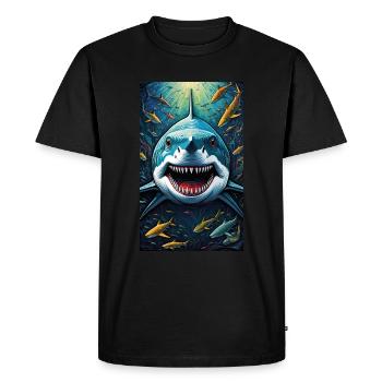 Shark | Great White Shark | Sea Creature | Fish - Men's Premium Organic T-Shirt - black - Front - Nico (187cm)
