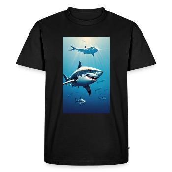 Shark | Great White Shark | Sea Creature | Fish - Men's Premium Organic T-Shirt - black - Front - Nico (187cm)