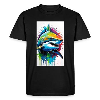 Shark | Great White Shark | Sea Creature | Fish - Men's Premium Organic T-Shirt - black - Front - Nico (187cm)