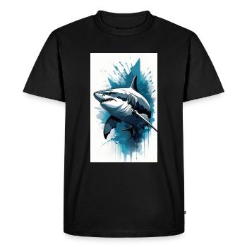 Shark | Great White Shark | Sea Creature | Fish - Men's Premium Organic T-Shirt - black - Front - Nico (187cm)