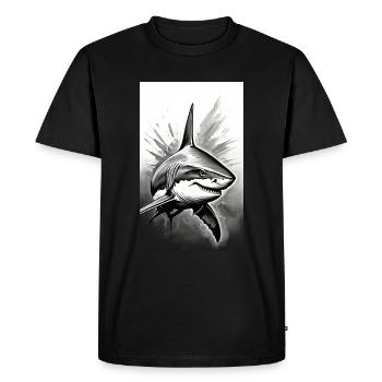 Shark | Great White Shark | Sea Creature | Fish - Men's Premium Organic T-Shirt - black - Front - Nico (187cm)