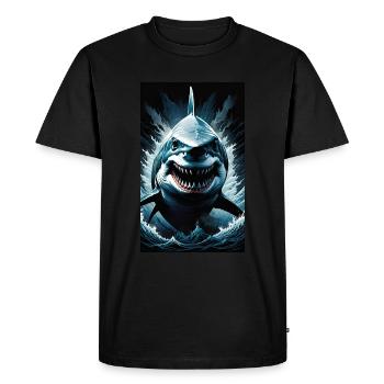 Shark | Great White Shark | Sea Creature | Fish - Men's Premium Organic T-Shirt - black - Front - Nico (187cm)