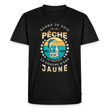 Apéro à la Pêche - Pêcheur Amateur de Pastis - T-shirt Premium bio Homme - noir - Devant - Nico (187cm)