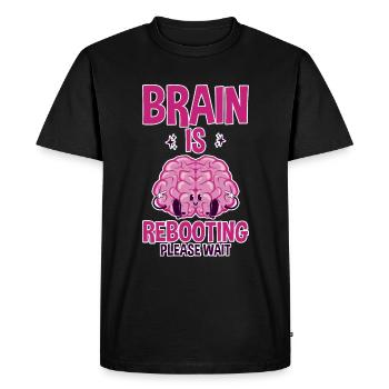 Le cerveau redémarre S’il vous plaît attendez 2 - T-shirt Premium bio Homme - noir - Devant - Nico (187cm)