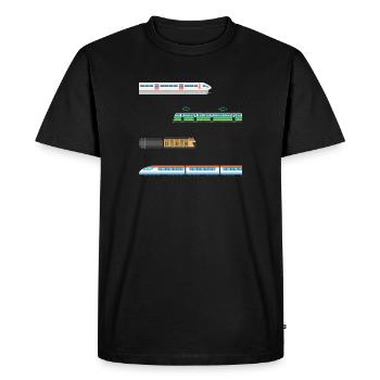 Trains Locomotives Enfants Modélisme ferroviaire - T-shirt Premium bio Homme - noir - Devant - Nico (187cm)