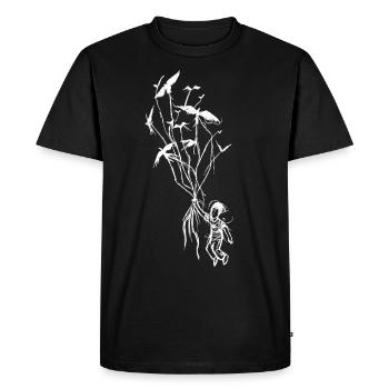 Rêve d'enfants avec des corbeaux - T-shirt Premium bio Homme - noir - Devant - Nico (187cm)