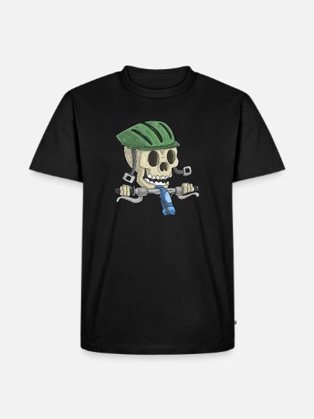 Bicycle skull - Men's Premium Organic T-Shirt - black