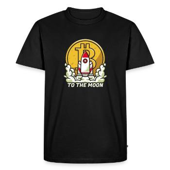 To the moon - Men's Premium Organic T-Shirt - black - Front - Nico (187cm)
