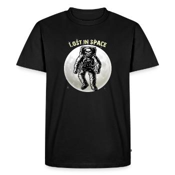 Perdus dans l’espace - T-shirt Premium bio Homme - noir - Devant - Nico (187cm)