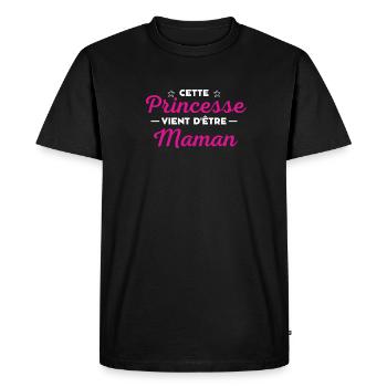 Cette princesse vient d'être maman - T-shirt Premium bio Homme - noir - Devant - Nico (187cm)