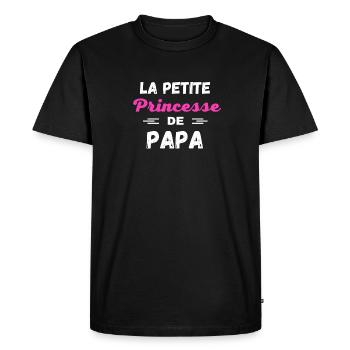 La petite Princesse de papa - T-shirt Premium bio Homme - noir - Devant - Nico (187cm)