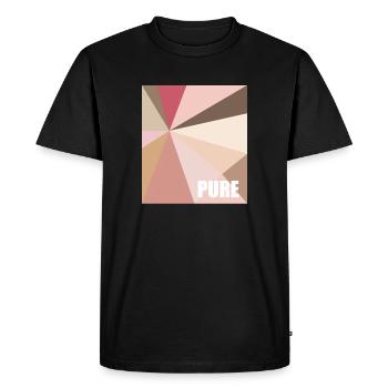 Pure Géométrie - Tons Roses - T-shirt Premium bio Homme - noir - Devant - Nico (187cm)