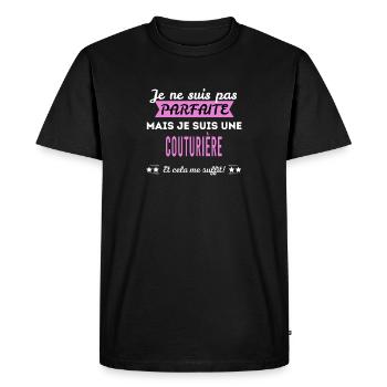 Je ne suis pas parfaite couturière - T-shirt Premium bio Homme - noir - Devant - Nico (187cm)