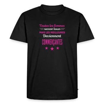femmes naissent les meilleurs commerçantes - T-shirt Premium bio Homme - noir - Devant - Nico (187cm)