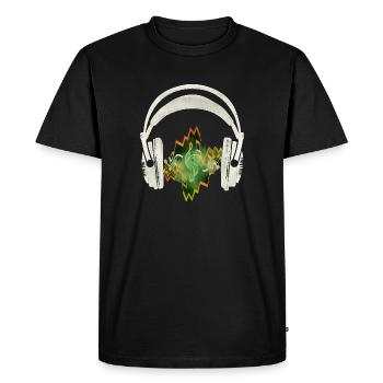Heartbeat Headphone Heartbeat Headphones Music - Men's Premium Organic T-Shirt - black - Front - Nico (187cm)