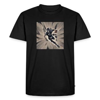 Ballon de course de quart-arrière de football américain - T-shirt Premium bio Homme - noir - Devant - Nico (187cm)