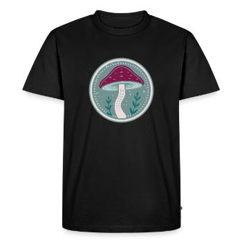 Mystic mushroom - T-shirt Premium bio Homme - noir - Devant - Nico (187cm)